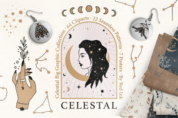 Download Celestial Clipart &amp; Pattern Magic Pack - Premium Resources
