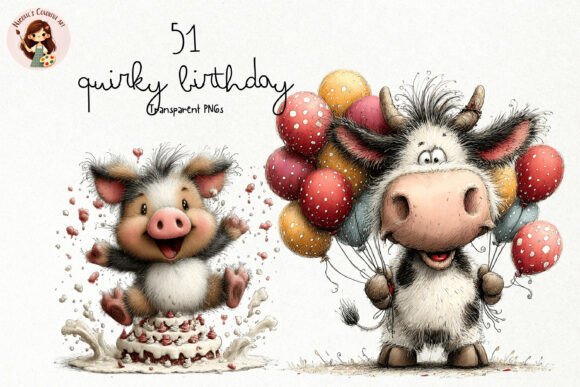 Download Quirky Birthday Animals PNG Clipart - Art Collection
