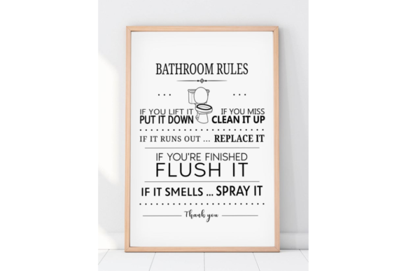 Download Bathroom Rules Printable Wall Art - Art Collection