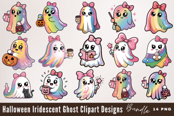 Download Halloween Iridescent Ghost Clipart PNG - Art Collection