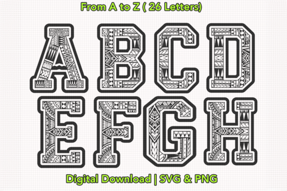 Download Polynesian Tribal Alphabet Clipart - Art Collection