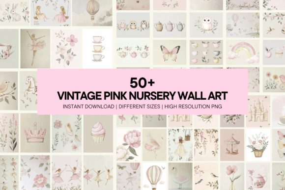 Download Vintage Pink Prints Nursery Wall Art - Art Collection
