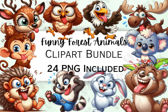 Download Funny Cartoon Forest Animals Clipart - Art Collection