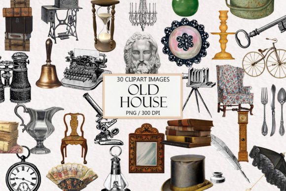 Download Vintage Old House Object Clipart - Art Collection