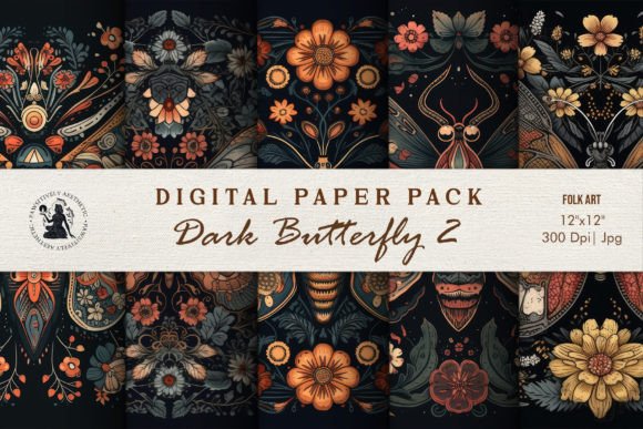 Download Grunge Whimsical Butterfly Folk Art Set - Art Collection