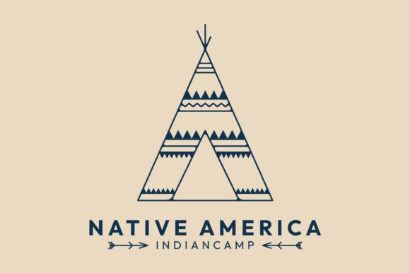 Download Indian Camp Line Art Logo Native Culture - Art Collection