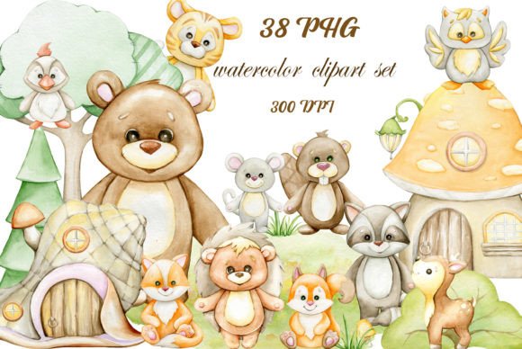 Download Woodland Animals Watercolor Clipart, for - Art Collection