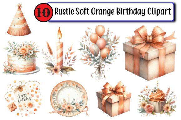 Download Rustic Soft Orange Birthday Clipart - Art Collection