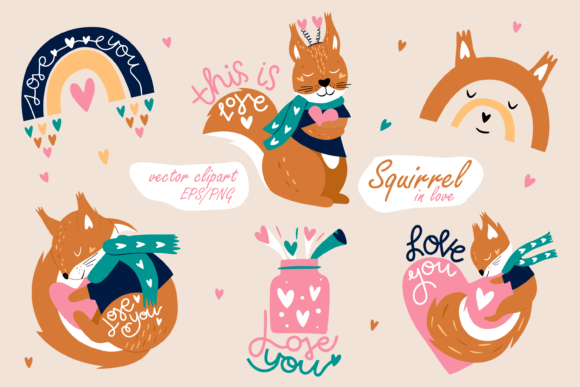 Download Squirrel &amp; Rainbow. Kids Clipart. - Art Collection