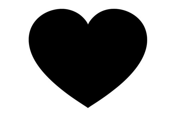 Download Solid Black Heart Shape Silhouette - Art Collection
