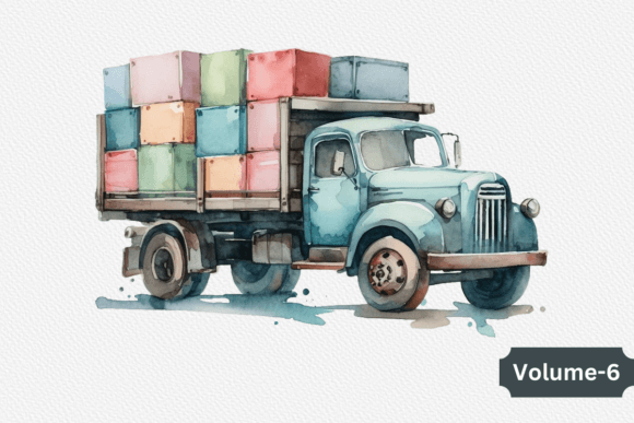 Download Watercolor Truck Clipart Volume –6 - Art Collection