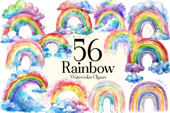 Download Watercolor Rainbow Clipart - Art Collection