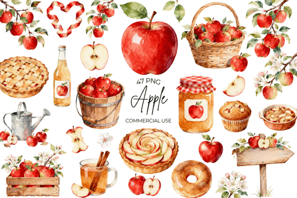 Download Watercolor Apple Clipart Autumn Fruit - Art Collection