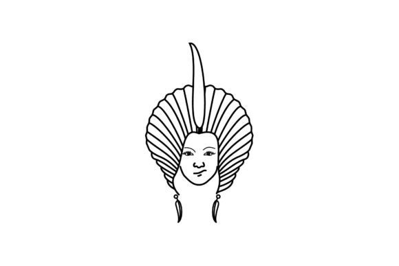 Download Beauty Native Indian Line Art - Art Collection