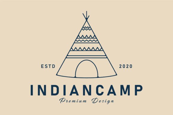 Download Indian Camp Line Art Logo Teepee Culture - Art Collection