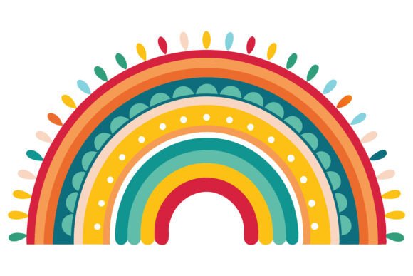 Download **Boho Rainbow Design Art Vector** - Art Collection