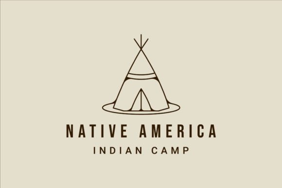 Download Teepees Indian Line Art Logo Vector - Art Collection