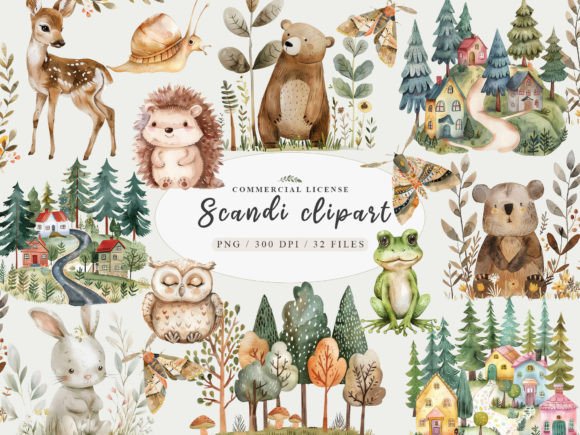 Download Woodland Animal Clipart, Nordic Cute Png - Art Collection