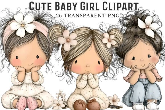 Download Cute Baby Girl Clipart - Art Collection