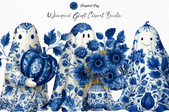 Download Whimsical Ghost Clipart PNG Bundle - Art Collection