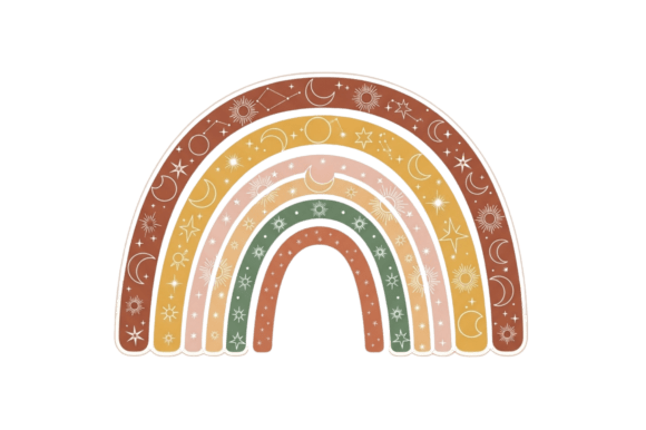 Download Boho Celestial Rainbow Arch Design Art - Art Collection