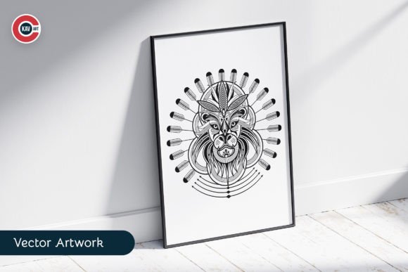 Download Modern Line Art Lion Vector Artwork - Art Collection