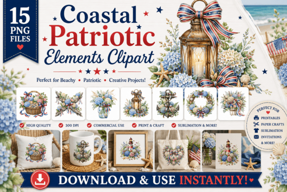 Download Coastal Patriotic Elements Clipart - Art Collection