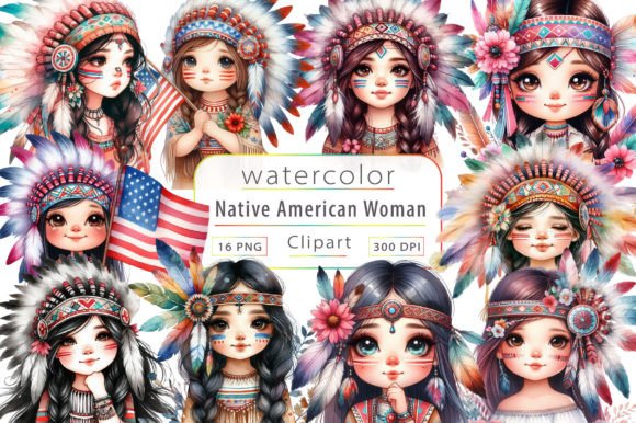 Download Native American Woman Clipart Bundle - Art Collection