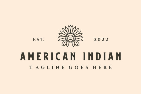 Download American Indian Line Art Logo Vector - Art Collection
