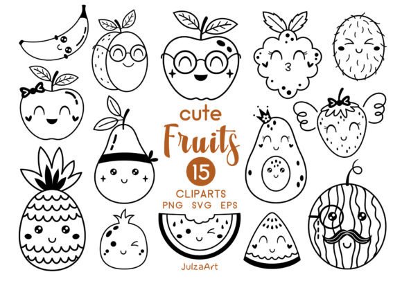 Download Black Fruit Clipart, Cute Fruit Svg Png - Art Collection