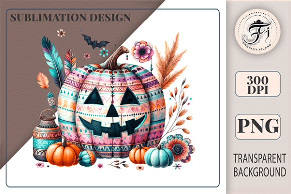 Download Boho Halloween Pumpkin PNG Fall Clipart - Art Collection