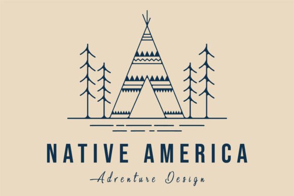 Download Indian Camp Line Art Logo Native Culture - Art Collection