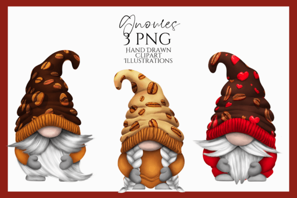 Download Coffee Gnome Clipart Set - 3 PNG Files - Art Collection