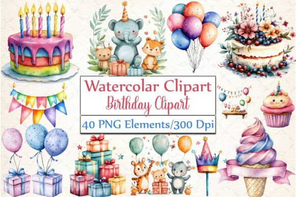 Download Watercolor Birthday Clipart - Art Collection