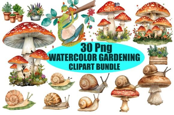 Download Watercolor Mushroom Clipart Bundle - Art Collection