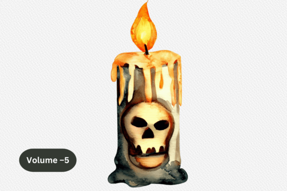 Download Halloween Candles Watercolor Clipart - Art Collection