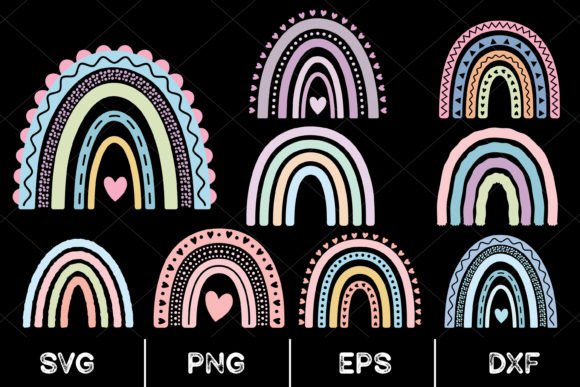 Download Pastel Rainbow Clipart Set - Pastel, Svg - Art Collection