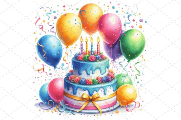 Download Watercolor Birthday Cake Clipart - Art Collection