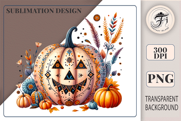 Download Boho Halloween Pumpkin PNG Fall Clipart - Art Collection
