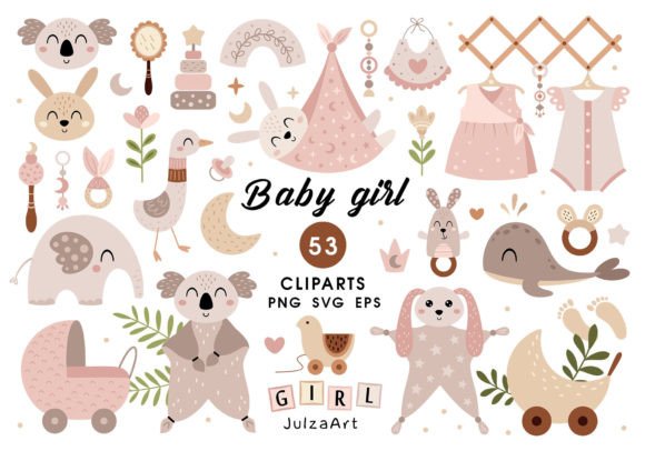 Download Newborn Baby Girl Clipart, It's a Girl - Art Collection