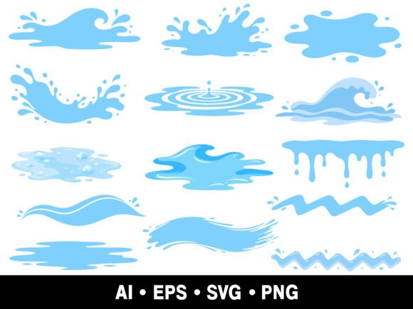 Download Water Splash SVG PNG Clipart Bundle - Art Collection