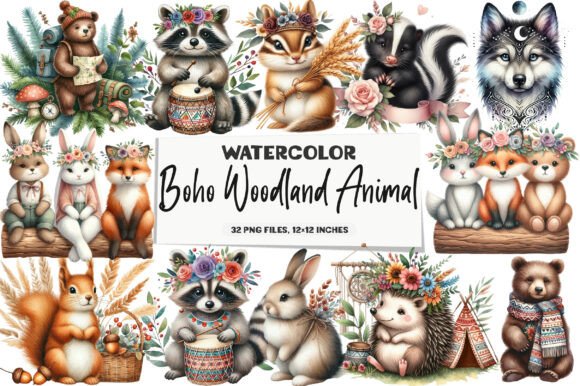 Download Boho Woodland Animal Clipart - Art Collection