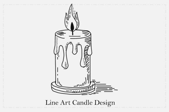 Download Modern Line Art Candle Design - Art Collection