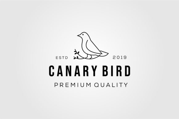 Download Line Art Canary Bird on Root Logo Vector - Art Collection