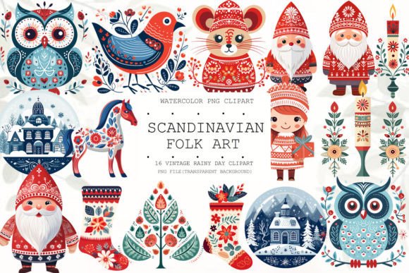 Download Christmas Scandinavian Folk Art Bundle - Art Collection