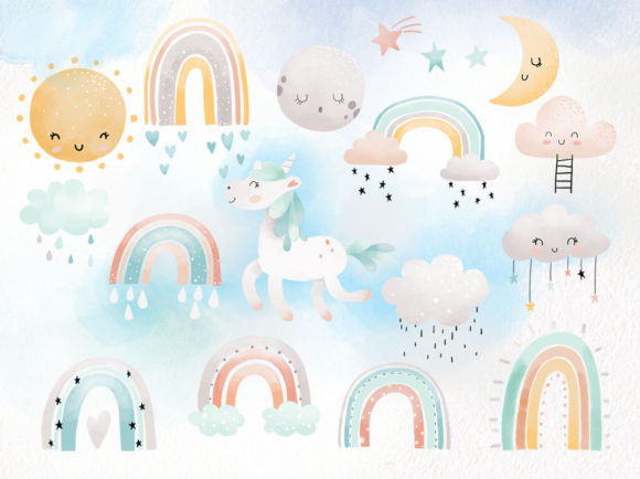 Download Pastel Rainbow Clipart - Art Collection