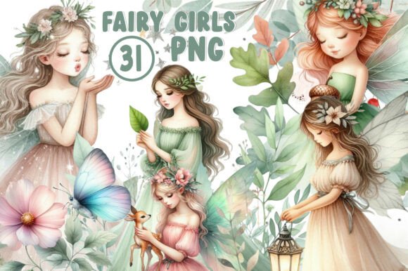 Download Fairy Girls Forest Animals Clipart - Art Collection