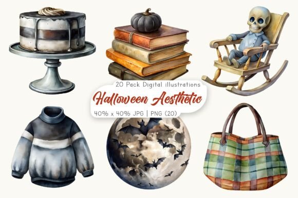Download Watercolor Halloween Aesthetic Clipart - Art Collection