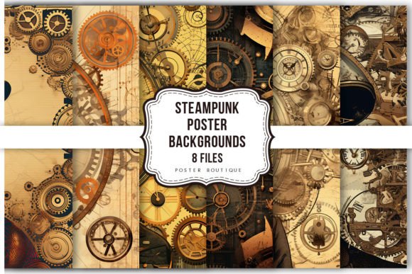 Download Steampunk Poster Clipart Set - Art Collection