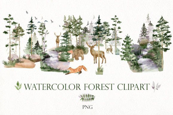 Download Watercolor Forest Clipart. - Art Collection